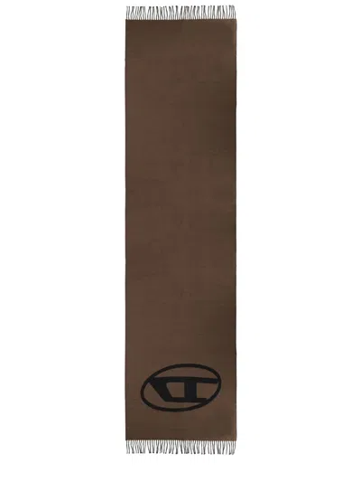 Diesel Luxurious Wool Blend Scarf - Men's Fall & Winter Essential In Brown