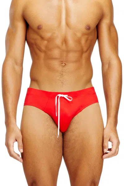 Diesel Lycra Swimsuit With Back Logo In Red