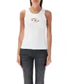 Diesel 't-lins' White Top With Oval D Logo On The Front In White