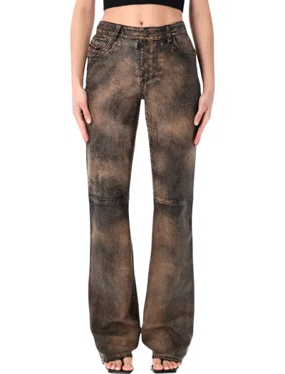 Diesel L-ysa Eco Leather Pant In Brown