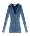 Diesel M-acerata Ribbed-knit Cardigan In Blue