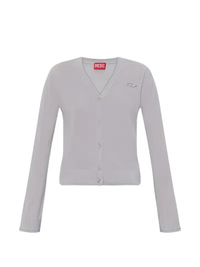 Diesel M-alima Buttoned Cardigan In Gray