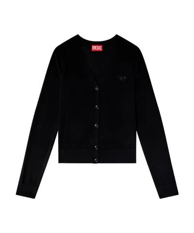 Diesel M-alima Knit Cardigan In Black