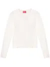 Diesel Wool Jumper With Cut-out Logo In White