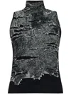 Diesel High-necked Vest In Black