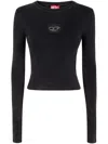 Diesel M-anchor-a Cropped Denim Sweatshirt With Cut-out Detail