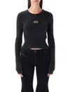 Diesel M-anchor-a Fitted Ribbed Knit Long-sleeve Top In Black