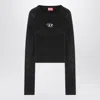 Diesel M-anchor-a Cropped Denim Sweatshirt With Cut-out Detail