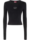 Diesel M-anchor-a Cropped Denim Sweatshirt With Cut-out Detail In 900