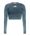 Diesel Women M-anchor Cotton Sweater In Blue