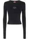 Diesel M-anchor-a Cropped Denim Sweatshirt With Cut-out Detail