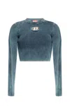 Diesel Women M-anchor Cotton Sweater In Blue