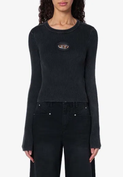 DIESEL M-ANCHOR-A RIB KNIT CROPPED SWEATER