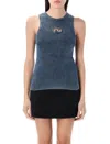 Diesel Ribbed Sleeveless Top With Distinctive Logo Detail