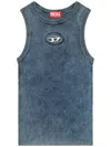 Diesel Ribbed Sleeveless Top With Distinctive Logo Detail