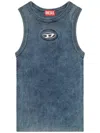 Diesel Ribbed Sleeveless Top With Distinctive Logo Detail