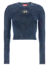 Diesel Women M-anchor Cotton Sweater In Blue