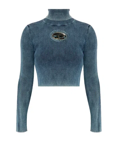 DIESEL DIESEL M-ANCHOR-A CUT-OUT KNITTED CROPPED TOP