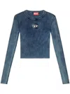 Diesel Women M-anchor Cotton Sweater In Blue