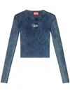 Diesel Women M-anchor Cotton Sweater In Blue