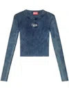 Diesel Women M-anchor Cotton Sweater In Blue