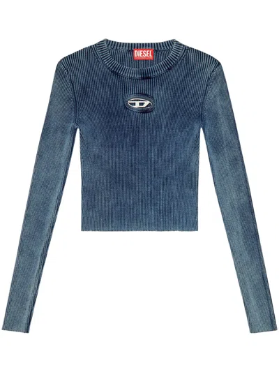 Diesel M-anchor Cotton Sweater In Blue