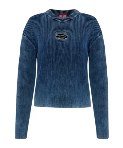 Diesel M-anchor Logo Sweater In Blue
