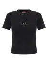 Diesel M-anchor-ss Ribbed Logo T-shirt In Black