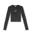 Diesel M-anchor-a Cropped Denim Sweatshirt With Cut-out Detail In Black