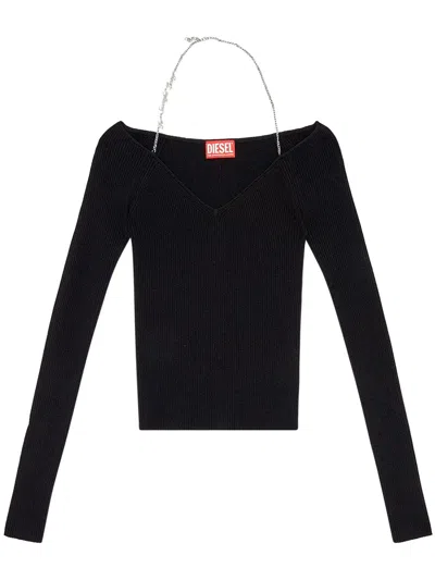 Diesel M-april Chain-embellished Top In Black