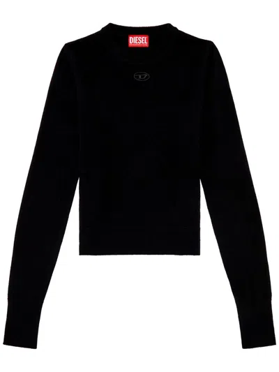 Diesel M-areesa Logo-plaque Jumper In Black