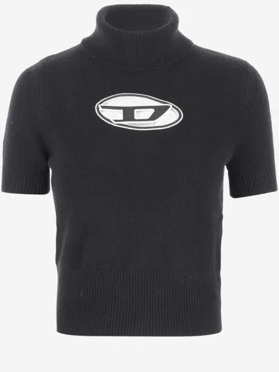 Diesel M-argaret Logo-embroidered Jumper In Black