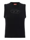 Diesel Slim-fit Wool And Cashmere Vest With Cut-out Logo In Black