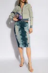 Diesel Blue Midi Skirt In Devor Metallic Knit In Navy Blue