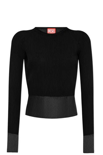 Diesel M-sleshs Knitted Top In Black