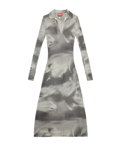 Diesel M-bridge Midi Dress In Gray