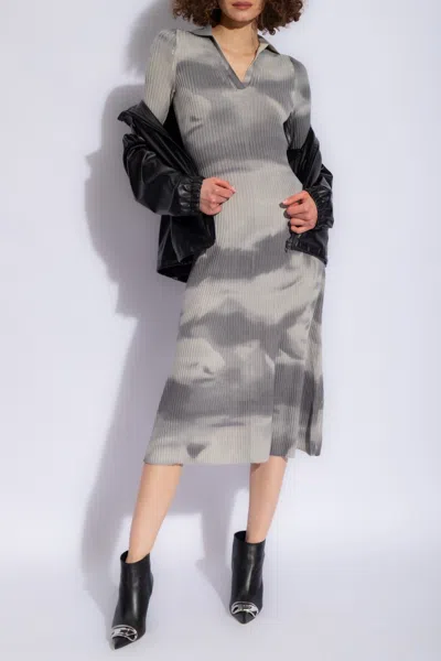 Diesel M-bridge Midi Dress In Grey