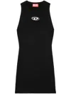 Diesel M-caddix Responsible Ribbed Viscose Dress In Black