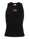 Diesel 'm-caddix' Black Top With Oval D Logo Plaque On The Front In Black