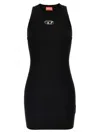 Diesel M-caddix Black Dress With Oval D Logo Plaque On The Front In Viscose Blend Woman