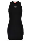 Diesel M-caddix Black Dress With Oval D Logo Plaque On The Front In Viscose Blend Woman In Black