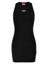 Diesel M-caddix Black Dress With Oval D Logo Plaque On The Front In Viscose Blend Woman In Black