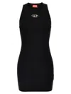 Diesel M-caddix Black Dress With Oval D Logo Plaque On The Front In Viscose Blend Woman