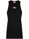 Diesel M-caddix Black Dress With Oval D Logo Plaque On The Front In Viscose Blend Woman