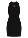 Diesel 'm-caddix' Black Dress With Oval D Logo Plaque On The Front In 9xx