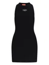 Diesel M-caddix Black Dress With Oval D Logo Plaque On The Front In Viscose Blend Woman In Black  