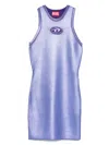 Diesel M-caddix Viscose Blend Dress With Frontal Logo In Purple