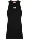 Diesel M-caddix Responsible Ribbed Viscose Dress In Black