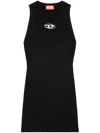 Diesel M-caddix Ribbed Logo Tank Top In Black