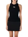 Diesel Textured Ribbed Sleeveless Top In Black